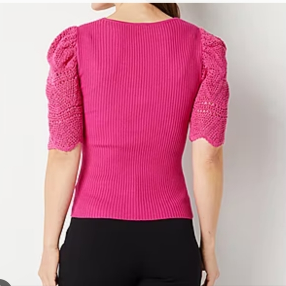 Worthington Womans V Neck Elbow Sleeve Pullover Sweater  NWT - Picture 2 of 8